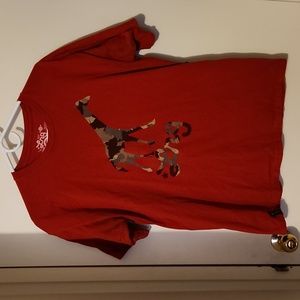 Lrg Lifted Research Group Camo Giraffe Big Logo Red T Shirt Vintage Y2K